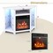 45" Corner Media LED Lights Entertainment Center with Electric Fireplace and Glass Shelves